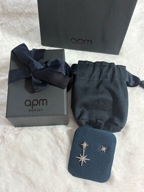 APM Monaco Star Drop Earrings Set Silver Crystal